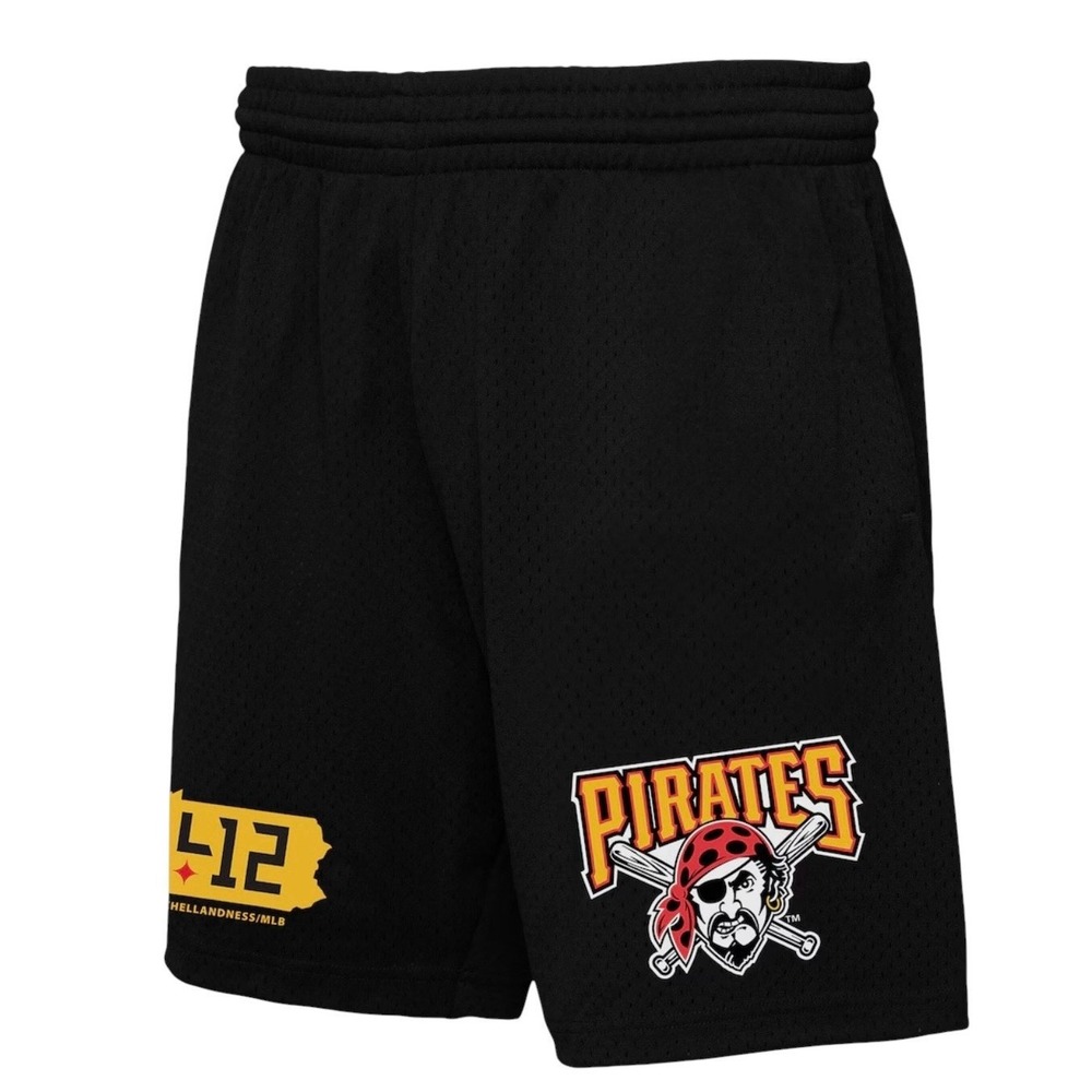 Mitchell & Ness x 412 Pittsburgh Pirates Team Origins Mesh Shorts Men's